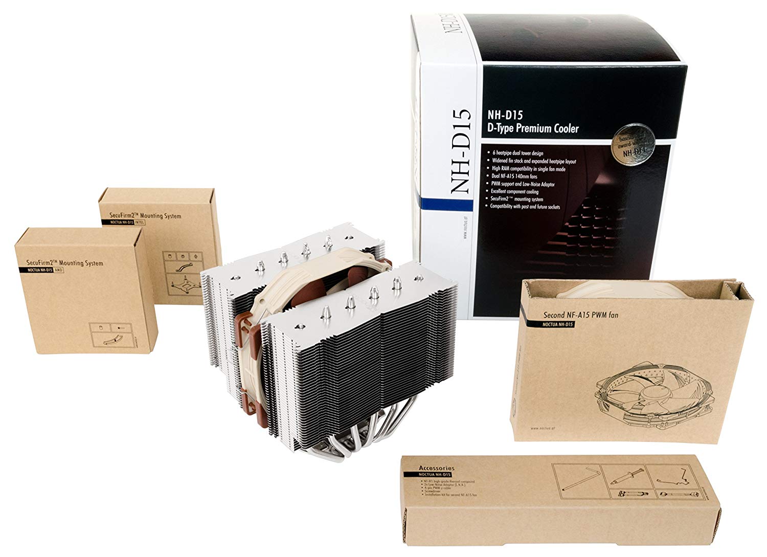 Noctua NH-D15 6 heatpipe with Dual NF-A15 140mm fans