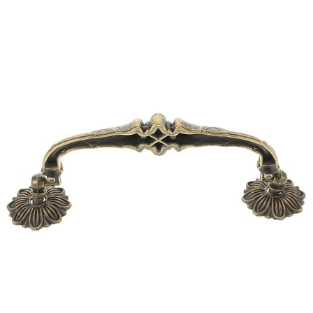 Retro Door Handle for Cabinets in Coffee Color Zinc Alloy Material Easy Installation Durability