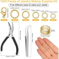 thumbnail image 3 of 1200PCS Jump Rings for Jewelry Making Kit, Gold, Jewelry Making Supplies and Necklace Repair, Modern Style, Small Size, Not Foldable, 3 of 7