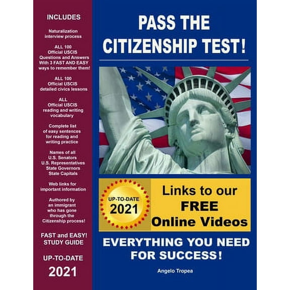 Pre-Owned Pass the Citizenship Test! (Paperback) 1075993008 9781075993008