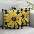 thumbnail image 3 of Orinice Buffalo Check Plaid Throw Pillow Covers Welcome Home Yellow Gazania Flower Pillow Covers 18x18 Inch Farmhouse Outdoor Cotton Linen Cushion Pillowcase for Sofa White, 3 of 5