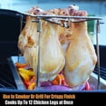 thumbnail image 2 of Parrilla para patas de pollo, rejilla con múltiples ranuras para barbacoa, aves de corral, asador de patas de pollo, soporte plegable de acero inoxidable para asador, 2 of 7
