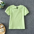 thumbnail image 4 of Gubotare T Shirts for Kids Toddler Girls Shirts Baby Girl Ruffle Sleeves Blouse T-Shirts Basic Cotton Tee Top Cute Clothes Size 3 6 Months (Green,3-6 Months), 4 of 4