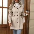 thumbnail image 3 of Women's Solid Color Casual Long Sleeve Single Button Blazer, Business Casual Outfits for Work and Fall Season Professional Wear,Beige,L, 3 of 7