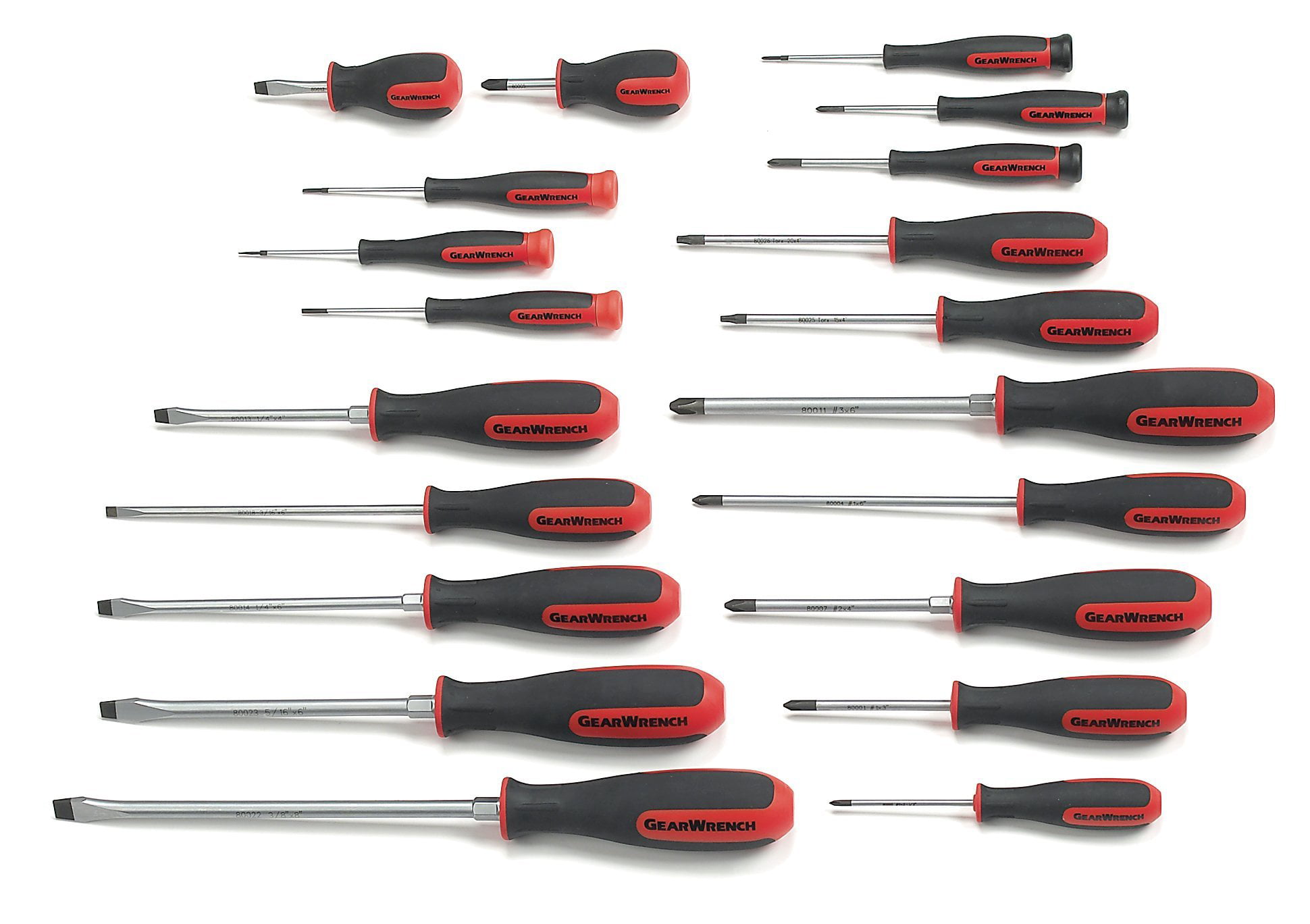 GEARWRENCH 20 Pc. Phillips/Slotted/Torx Dual Material Screwdriver Set -  80066