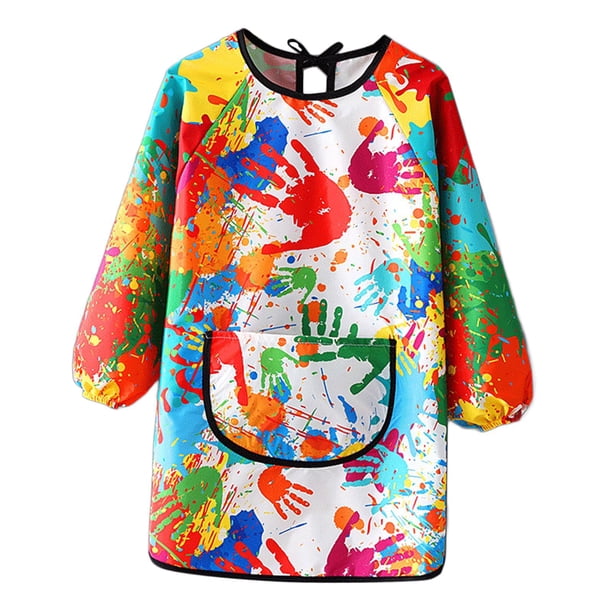 Tablier Peinture Enfant 2 Pièces – Manches Longues, Imperméable, 3 Poches – Dès 4 Ans – Dino Design