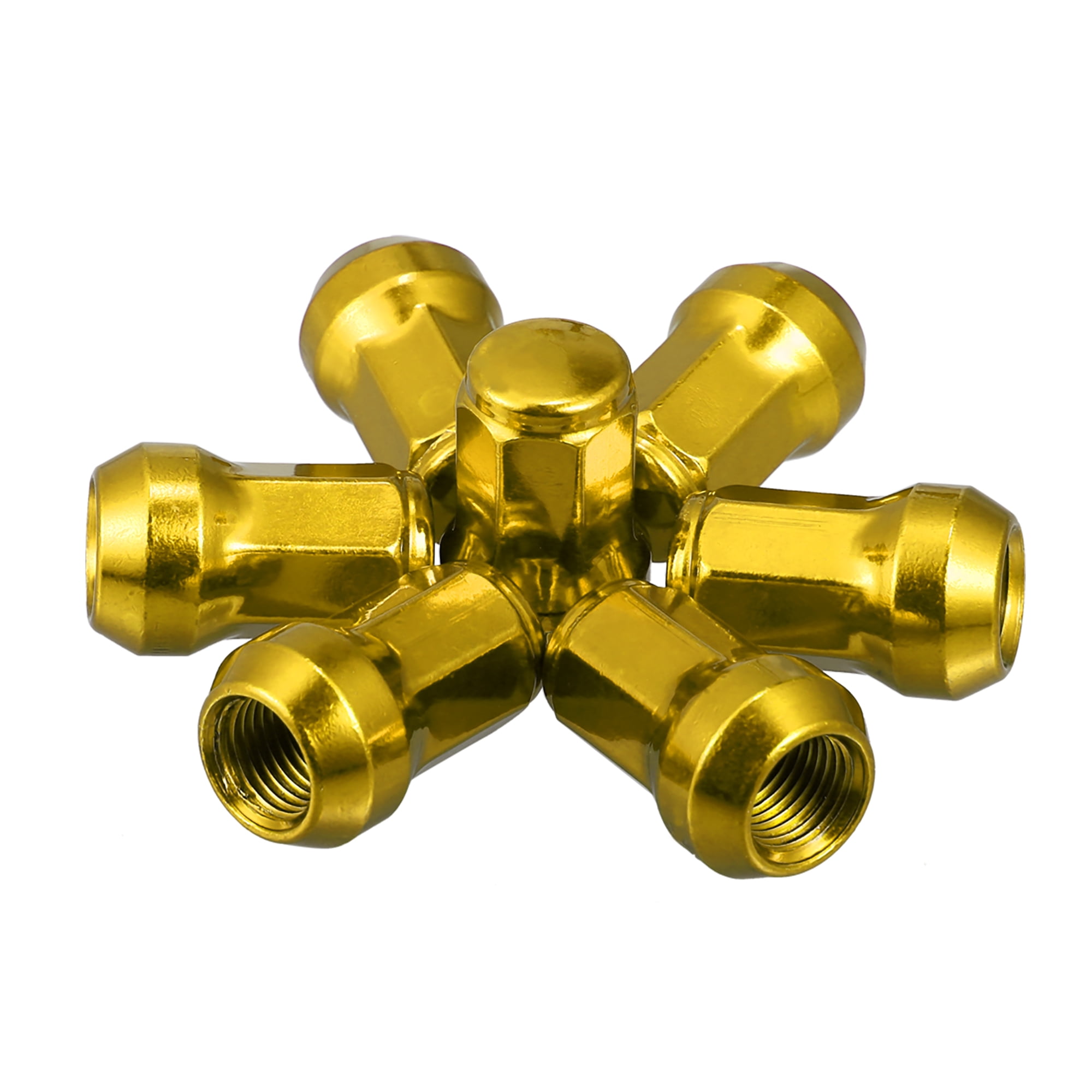 Unique Bargains 20Pcs M12 x 1.25 Car Lug Nuts with Socket Key Gold Tone