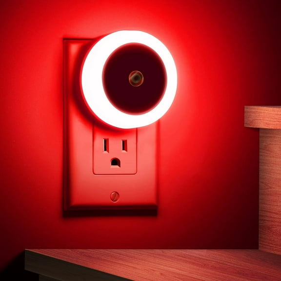 4 Pack Red LED Night Light, Dusk to Dawn Sensor, Plug in, 60 Lumens, 0.6W, ABS Plastic, Perfect for Bedroom, Hallway, Bathroom, Kitchen, Stairway, Nursery