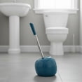 thumbnail image 2 of PISE Freestanding Peacock Blue Toilet Brush and Holder Set, 2 of 7