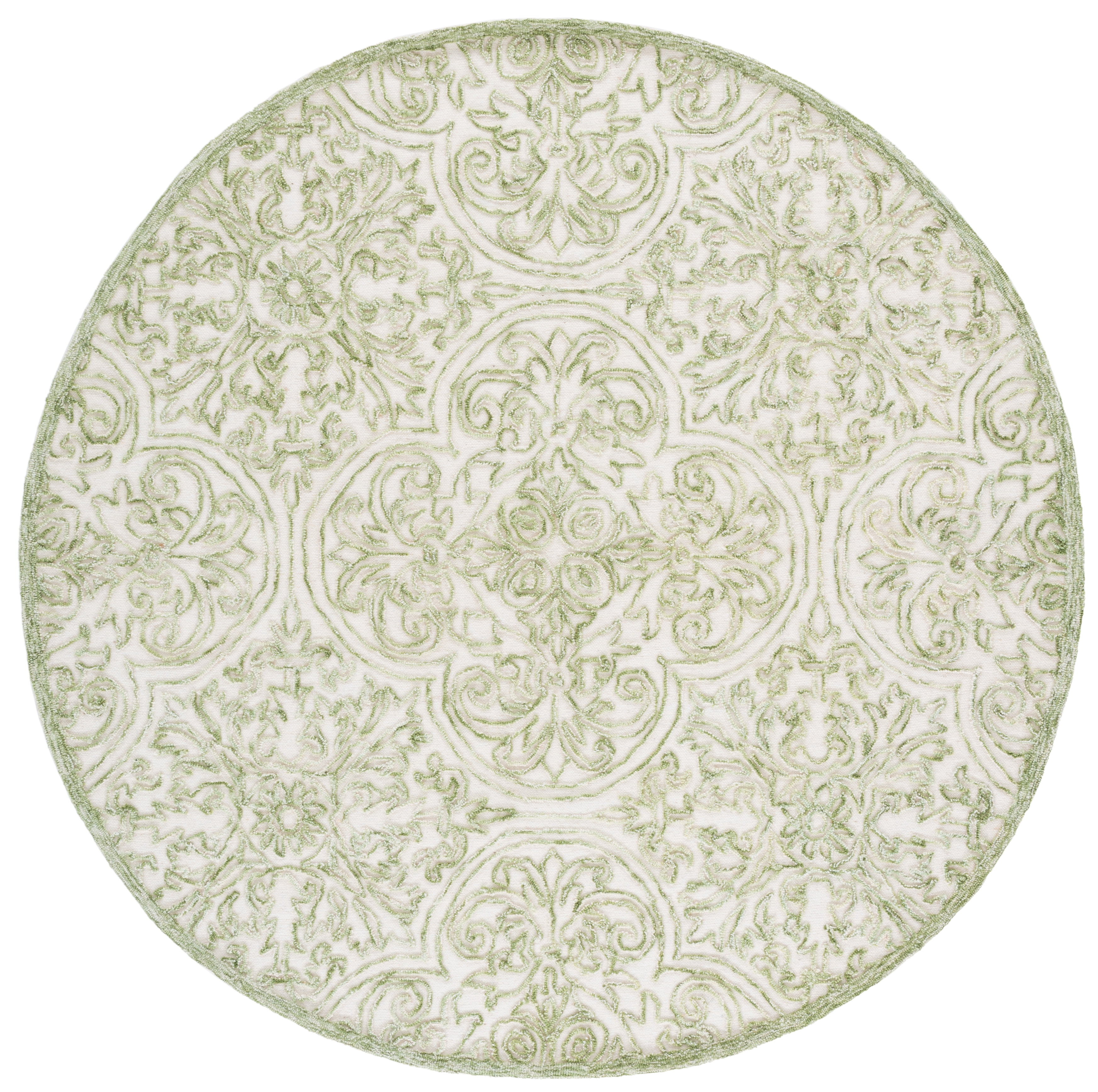 Safavieh Martha Stewart Trace Justina Floral Area Rug, Ivory/Green, 6' x 6' Round