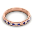 thumbnail image 3 of 0.30 Ct Wonderful Round Cut Natural Diamond Blue Sapphire Gemstone Bridal Eternity Band for Women Solid 18K Rose Gold Size 3.5 by Diamond-Capitals, 3 of 8