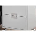thumbnail image 3 of Contemporary Side Table With Glossy White Finish And Drawer Storage For Bedroom Living Room Nightstand Top Metal Base, 3 of 5