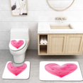thumbnail image 1 of Juego de alfombras de baño ABPHQTO Corazón Rosa Simple 3 piezas 18x30 18x14 18x14,7 pulgadas, 1 of 2