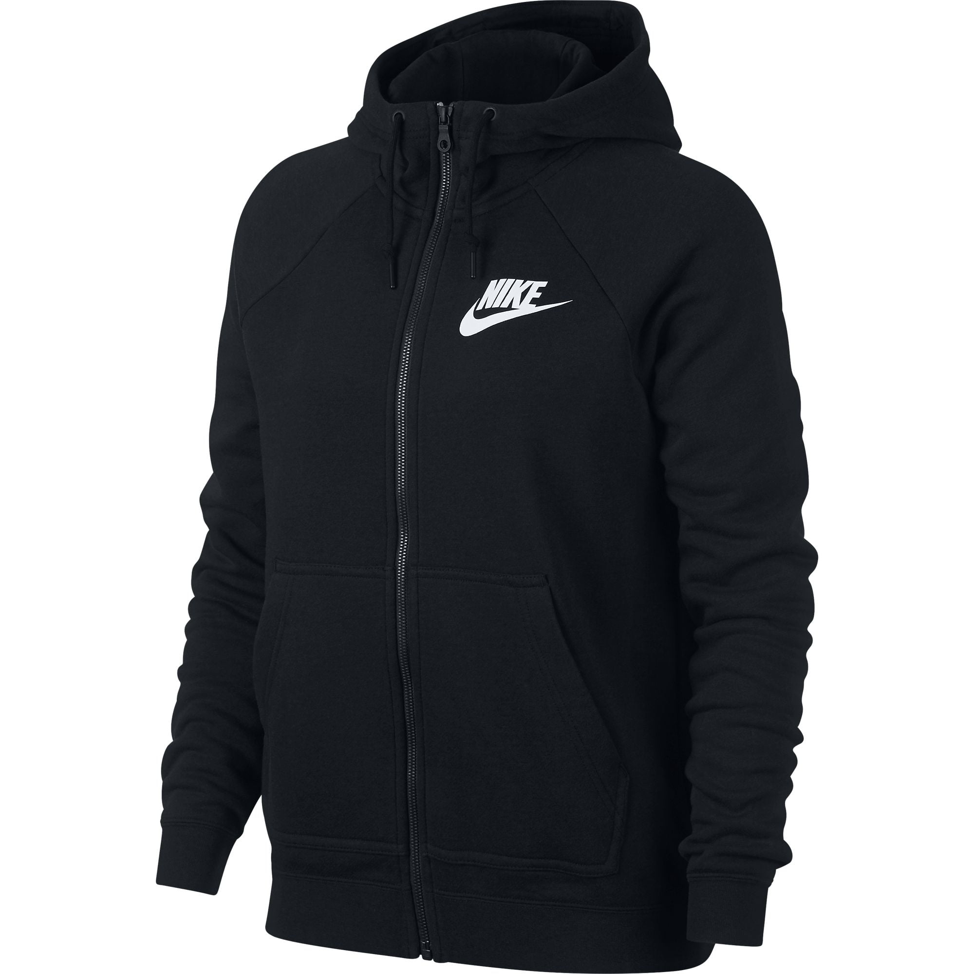 Nike Women's Rally Hoodie Full Zip Black/White 930909-010 - Walmart.com