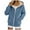 Blue, variant on larppty Women's Winter Sherpa-Lined Warm Casual Solid Long Sleeve Zipper Hooded Jacket With Pockets（Grey，XXXL）