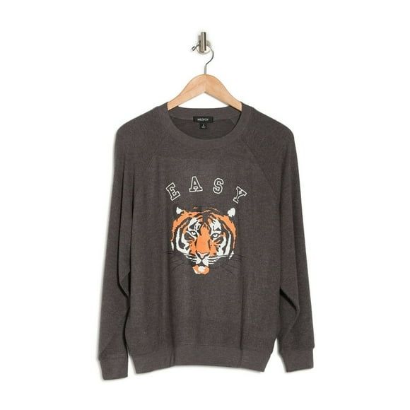 Wildfox Sommers Easy Tiger Pullover Sweatshirt Asphalt ( S )