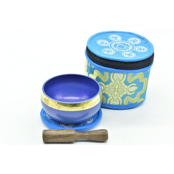 3 Inch Sky Blue Color Chakra Tibetan singing bowls set, choose your favorite chakra bowl, improve your chakra meditation practice (ThroatChakra)