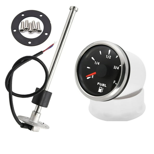 Jauge de Carburant 52MM pour 0-190Ohm Capteur de Niveau de Carburant pour Universel Voiture Bateau Camion RV Instruments Rétroéclairage 7 Couleurs Étanche, Convient à la Plupart des Réservoirs