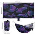 thumbnail image 2 of Hanging Hammock Portable Travel Camping For Outdooor Beach Camping Hiking Neon Purple-blue Butterfly, 2 of 8