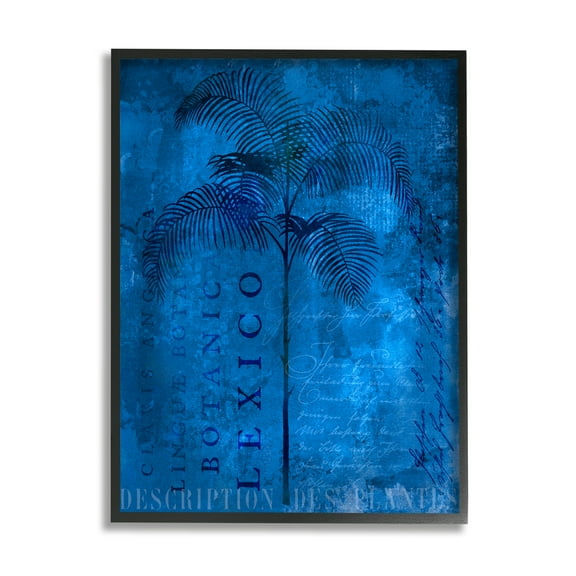 Stupell Modern Botanical Palm Collage Landscape Painting Black Framed Art Print Wall Art