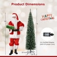 thumbnail image 2 of Gymax 7 ft Pre-Lit Artificial Christmas Tree Slim Pencil Xmas Tree Holiday Party Decor, 2 of 10