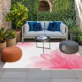 thumbnail image 2 of Pink Flower Outdoor Rug for Patio/Deck/Porch, Non-Slip Large Area Rug 5 x 8 Ft, Boho Modern Floral Abstract Ombre Leaf White Indoor Outdoor Rugs Washable Area Rugs, Camping Rug Carpet Runner, 2 of 8