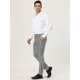 thumbnail image 4 of Pantalones de vestir ajustados con frente plano y bloque de color con estampado geométrico informal para hombre S Blanco Negro, 4 of 6