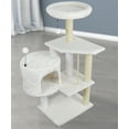 thumbnail image 4 of WK 36.22" Cat Tree Cat Tower with Soft Perch Cat Condo and Jute Scratching Post,Beige, 4 of 7