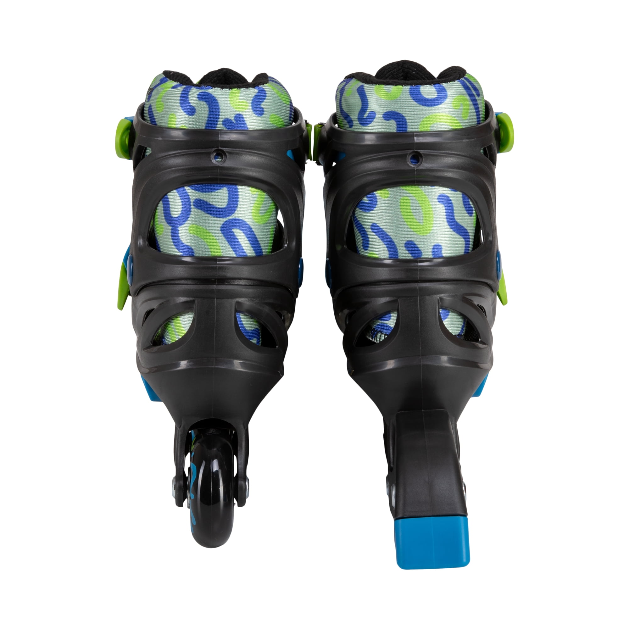 Awaken Adjustable Size Inline Roller Skates Kids Youth Boys Girls Youth (Blue/Green, Kids 7- Kids 9)