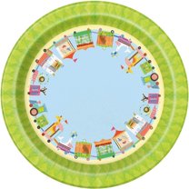 Unique Party Paper Circus Animal Baby Shower Party Plates (Pack of 8)