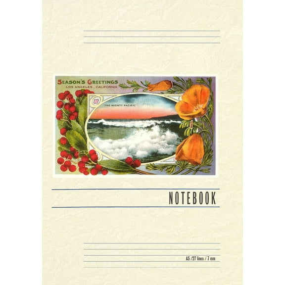 Vintage Lined Notebook Season's Greetings from Los Angeles, California, (Paperback)