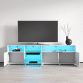 thumbnail image 4 of Roma TV Stand for TVs up to 90", Modern High Gloss 79" Entertainment Center, TV Media Console with Storage Cabinets and LED Lights, 4 of 5