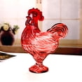 thumbnail image 2 of Red Colorful Glass Chicken Shaped Candy Jar Rooster Shaped Bowl With Lid Storage Jar Dried Fruit Container For Home Living Room 8.66X6.69X3.93 Inches Red Shade, 2 of 7
