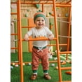 thumbnail image 4 of Miaouyo Baby Boys 3Pcs Easter Outfits Short Sleeve Romper with Contrast Color Pants Hat Set Newborn Clothes, 4 of 9