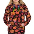 thumbnail image 4 of Hoodies for Women - pumpkin halloween leaf Comfrt Colour Drawstring Women'S Fashion Hoodies & Sweatshirts, Fall Outfits Clothes for Women 2024 Pullover with Kangaroo Pocket, 4 of 7