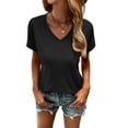 thumbnail image 3 of Women's V Neck T Shirts Casual Short Sleeve Summer Basic Tops Tees, 3 of 5