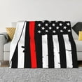 thumbnail image 1 of Balery Firefighters USA Flag Manta de Franela con Dibujo, Lujo Ultra Suave y Cálido, Antipelusa y Resistente a las Arrugas para Cama, Sofá, Camping -50"x40", 1 of 6