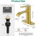 thumbnail image 3 of Waterfall Bathroom Faucet Brushed Gold, Single Handle 1 or 3 Hole Modern Sink Faucet with Deck Plate & Pop-Up Drain, RV Camper Vanity Washbasin Tap, 3 of 14