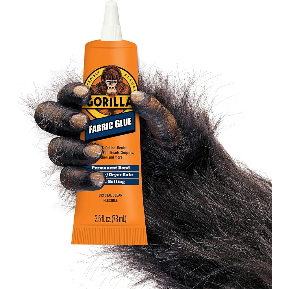 Gorilla Fabric Glue High Strength Adhesive Waterproof Clear, 2.5 fl oz, 2 Pack