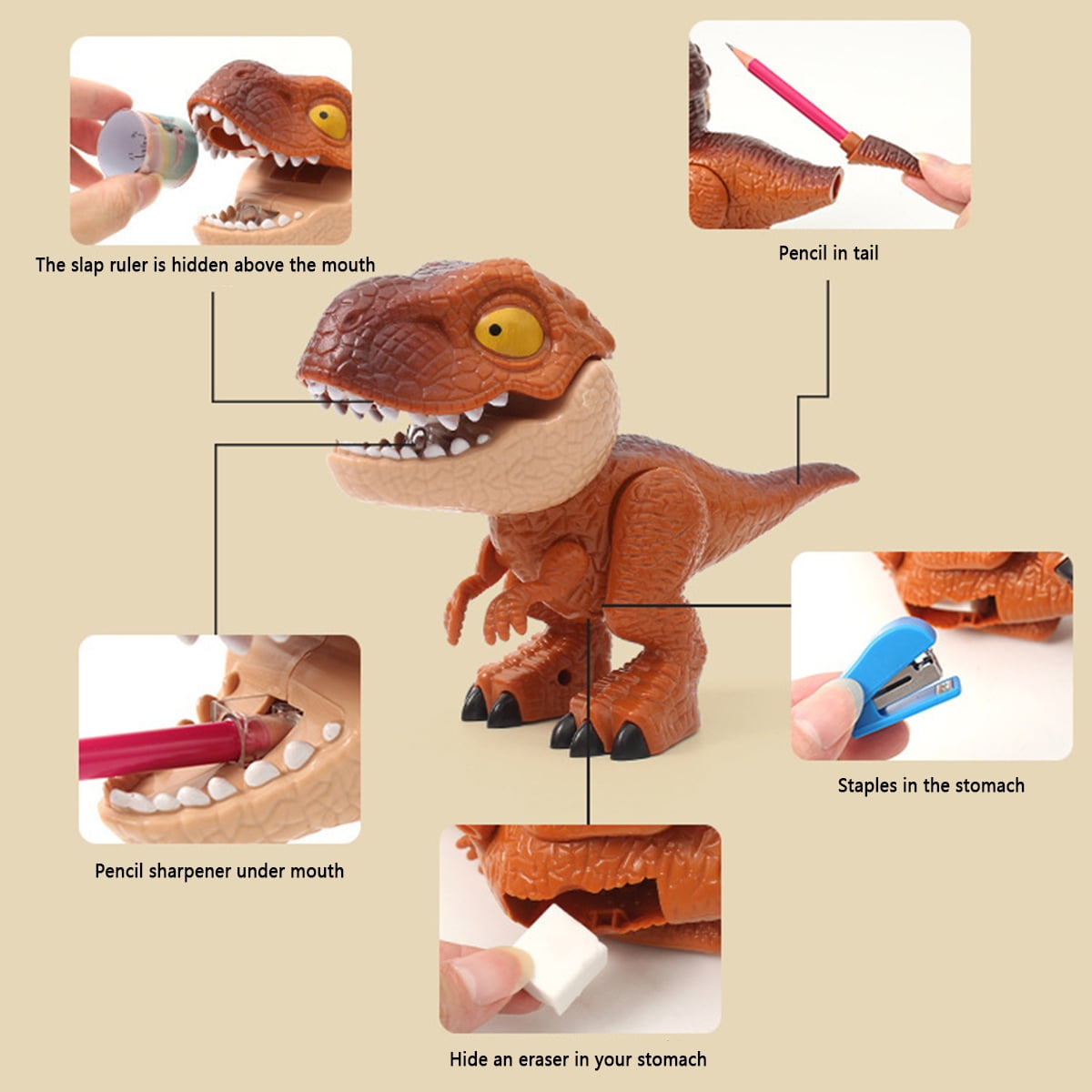 Primo Lines Dinosaur Design Fun Pencils for Kids Bundle - Retractable  Forever Pencils with Cute Dinosaur Erasers - Classroom Essentials and Back  to