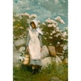 thumbnail image 2 of Winslow Homer 11x14 Gold Ornate Wood Frame and Double Matted Museum Art Print Titled - Girl and Laurel (1879), 2 of 4