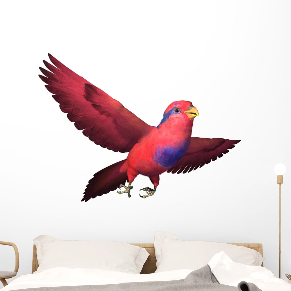 3D Render Depicting Red Wall Decal Sticker, Wallmonkeys Peel & Stick