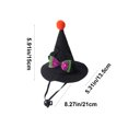 thumbnail image 4 of FEOLGEHLY Halloween Pet Hat Mini Witch Hat Pointed with Bow and Pom Pom Elastic Strap for Dogs Cats Halloween Party Costume Dress Up Photo Prop Black (C), 4 of 7