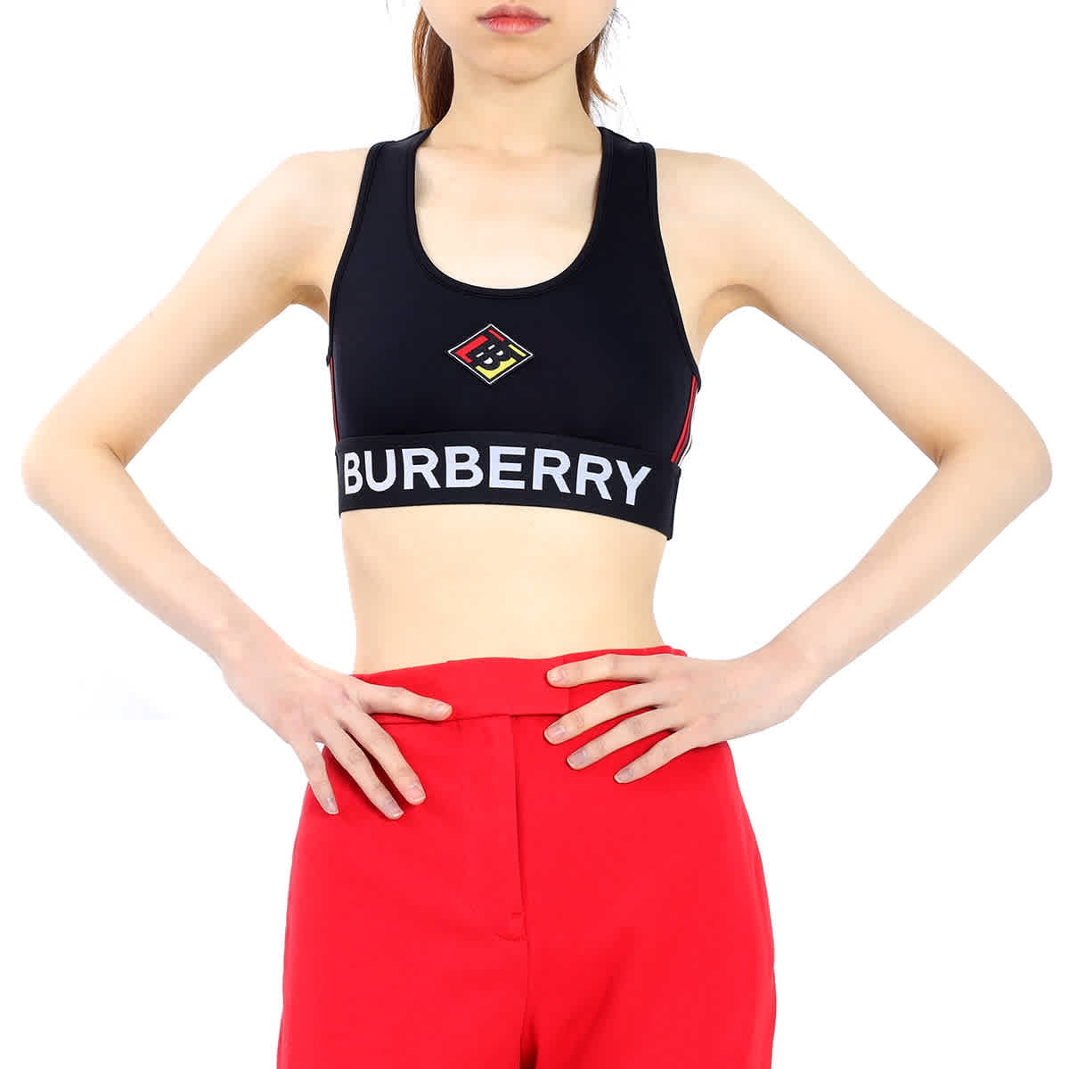 Burberry Black Logo Stretch Jersey Bra, Size X-Small 