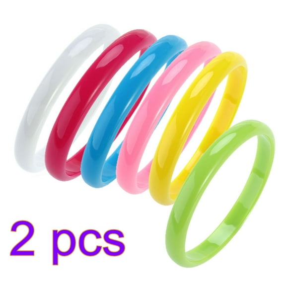 12pcs Fashion Plastic Bangle Bracelets Candy Color Bracelet for Women Children (Mixed Color)