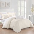 thumbnail image 2 of Daza 6 or 5 Piece Comforter Set Striped Ruched Ruffled Bedding, 2 of 5
