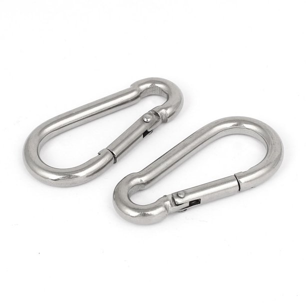 Uxcell M6 x 60mm 304 Stainless Steel Carabiner Spring Snap Link Hook 2PCS