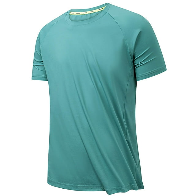 AherBiu Plus Size T Shirts for Man Crewneck Summer Running T-Shirts Workout Gym Short Sleeve Tees