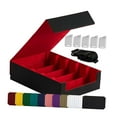 thumbnail image 3 of lionlar Card Deck Box Dustproof Collectibles with 24 Dividers and 5 Stands Container Red, 3 of 4