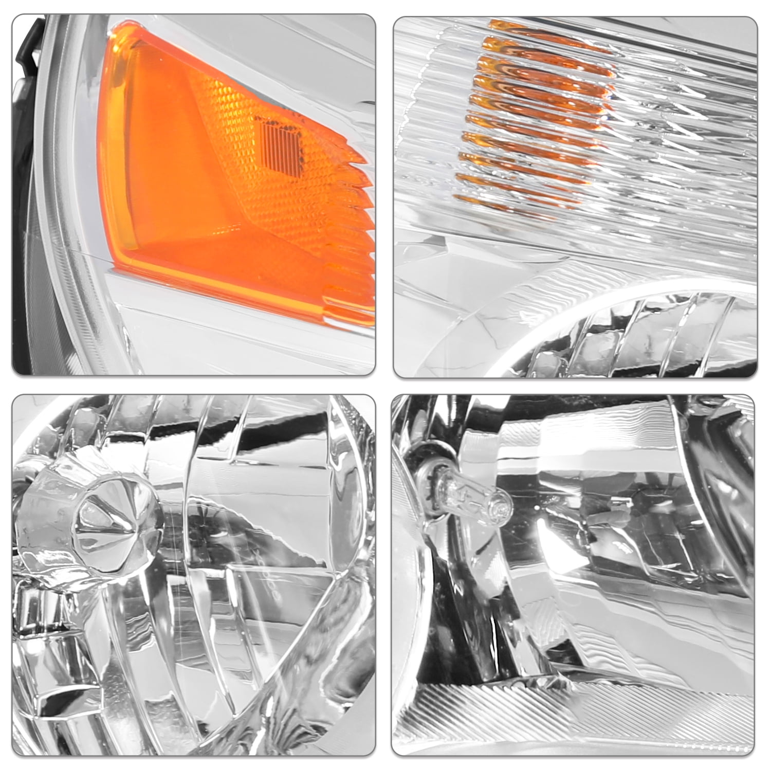 For 2010-2015 Chevy Equinox LS / LT Halogen Chrome Headlights Pair W/ bulbs